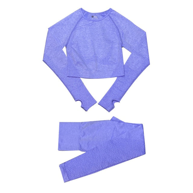 Conjunto Feminino Fitness Yoga Manga Longa - 2 peças - Feminiky