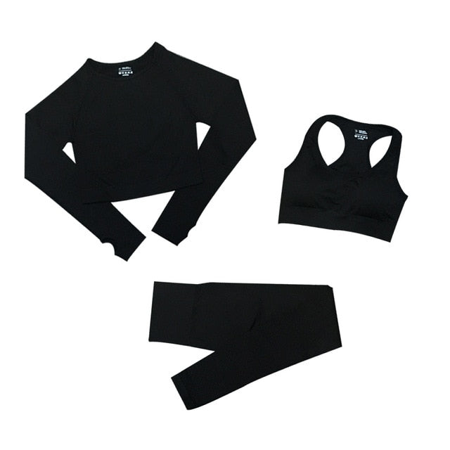 Conjunto Feminino Fitness Yoga - 3 peças - Feminiky